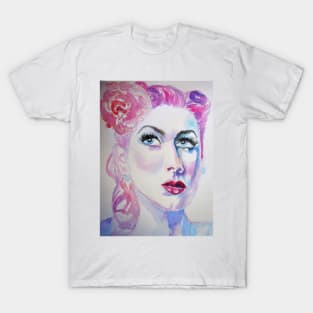 Woman Watercolor Painting - Retro T-Shirt